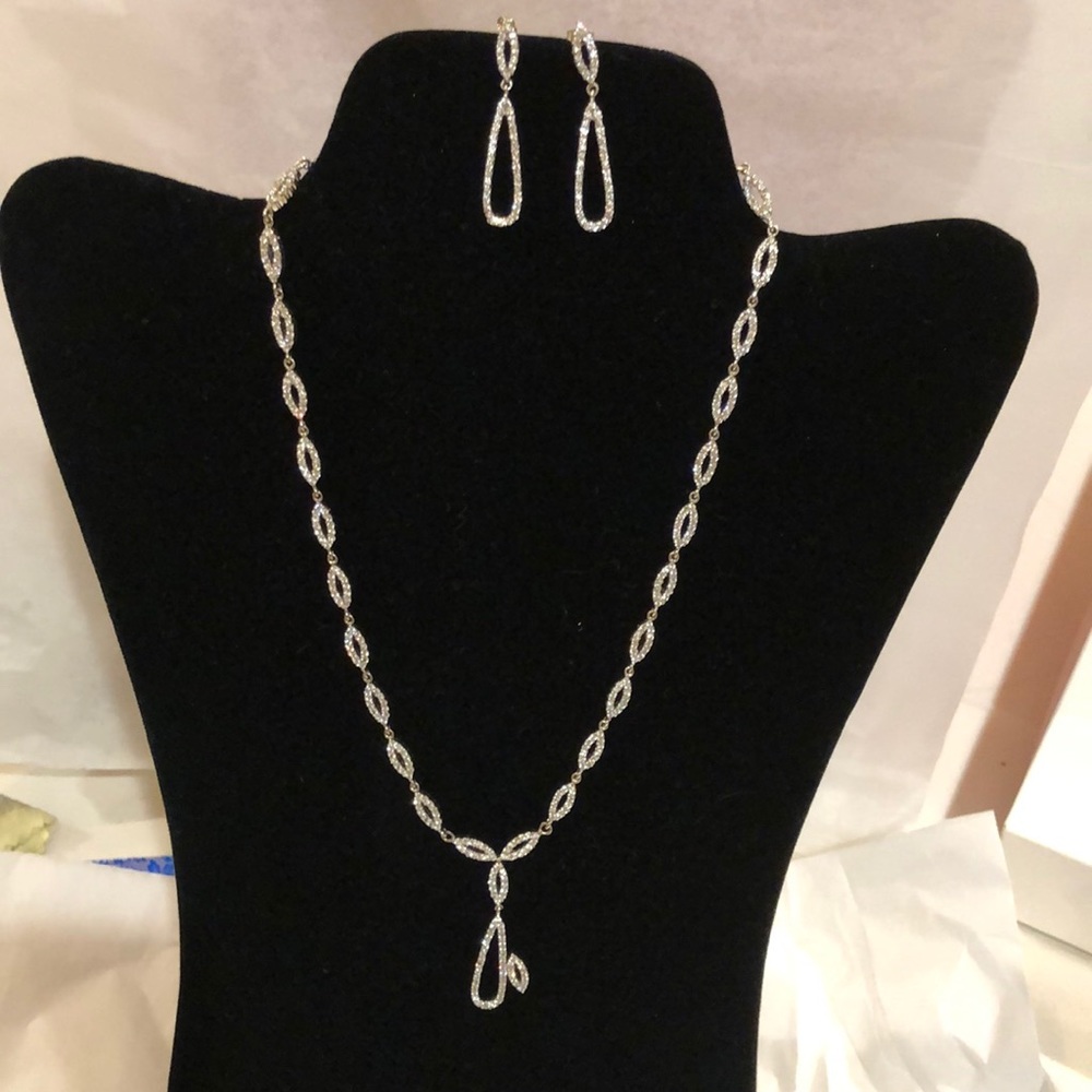Fancy Sterling Silver  Cubic Zirconia Eternity Set